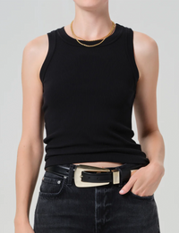 Isabel Rib Tank, Black