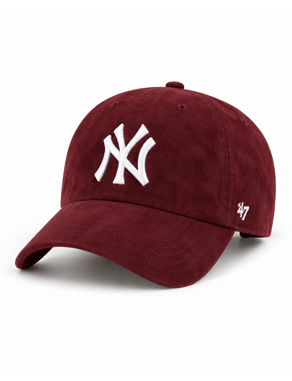 NY Yankees Ballpark Suede Hat, Dark Maroon
