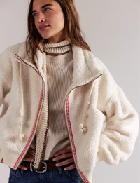 Alpine Sherpa Cardi, White Swan
