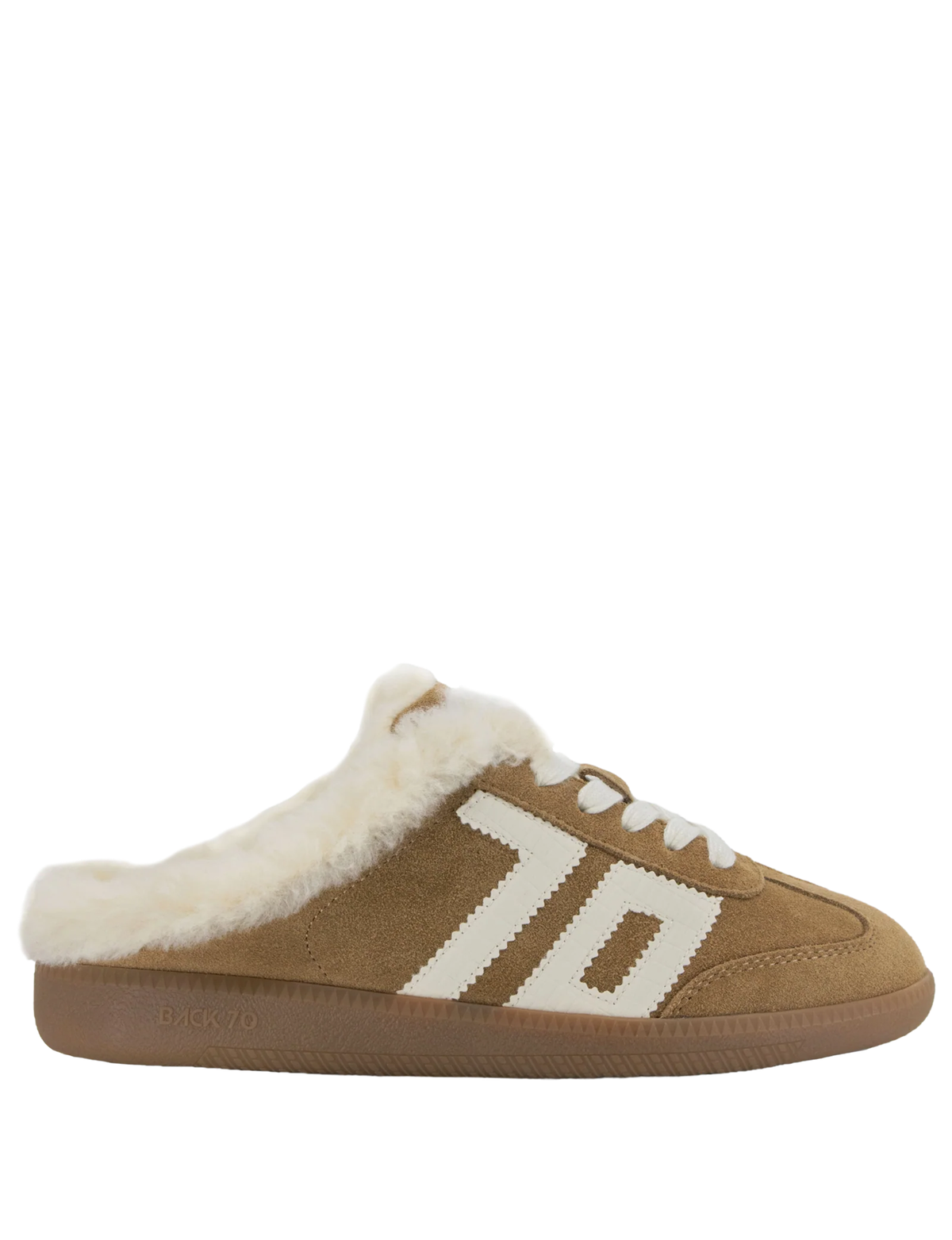 Easter Fuzzy Backless Sneakers, Tobacco/White