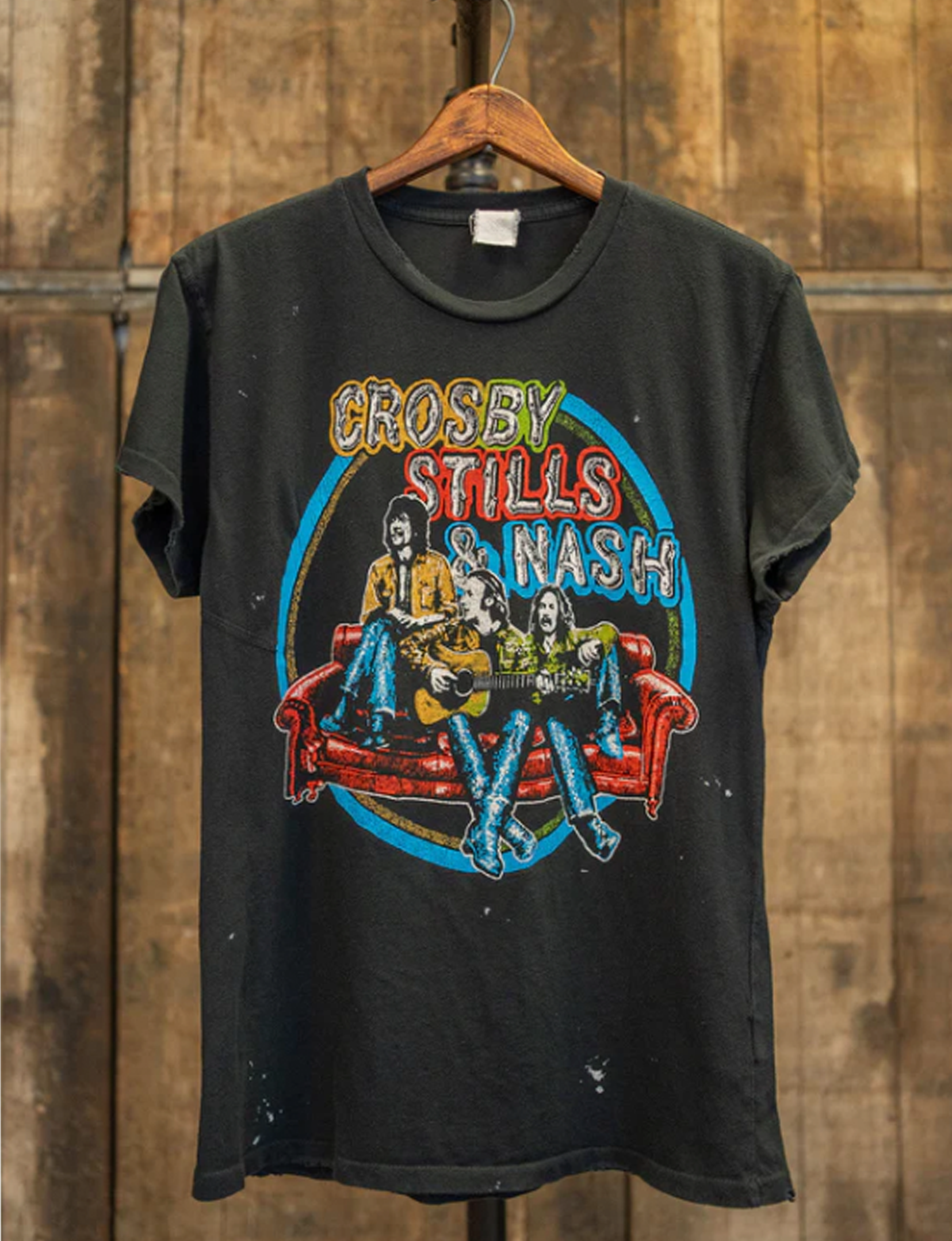 Crosby Stills & Nash Crew Tee, Coal – Punch Clothing