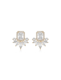 Shine Crystal Earrings, Gold