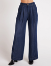 Pleated Wide Leg Pant, Dark Denim