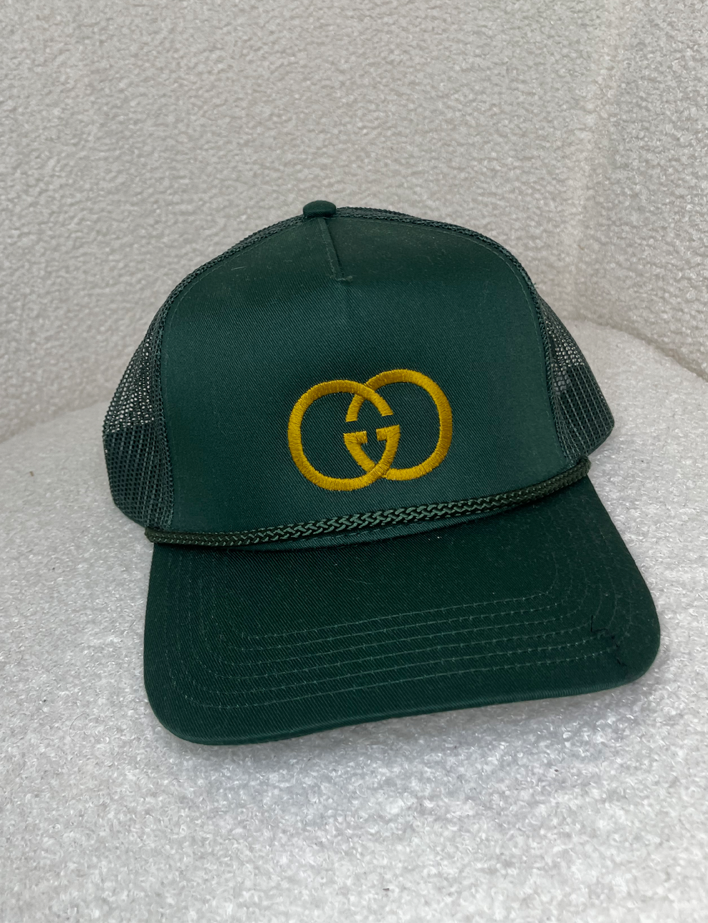 Gucci Embroidered Trucker Hat, Green