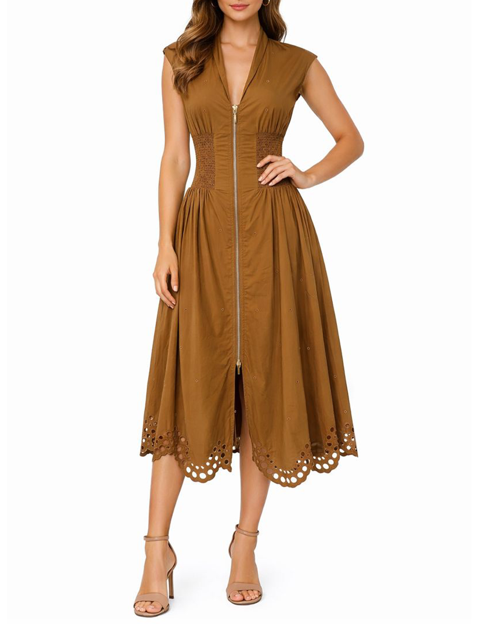 Noelle Dress, Warm Oak
