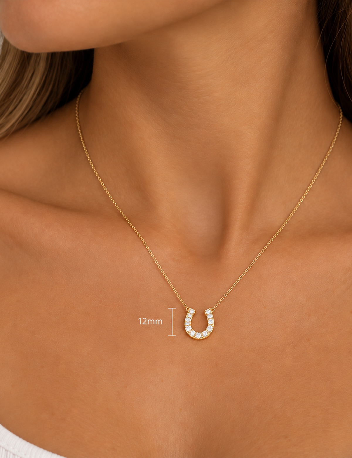 Off To The Races Horseshoe Necklace, Gold