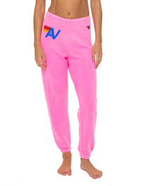 Logo Sweatpants, Neon Pink