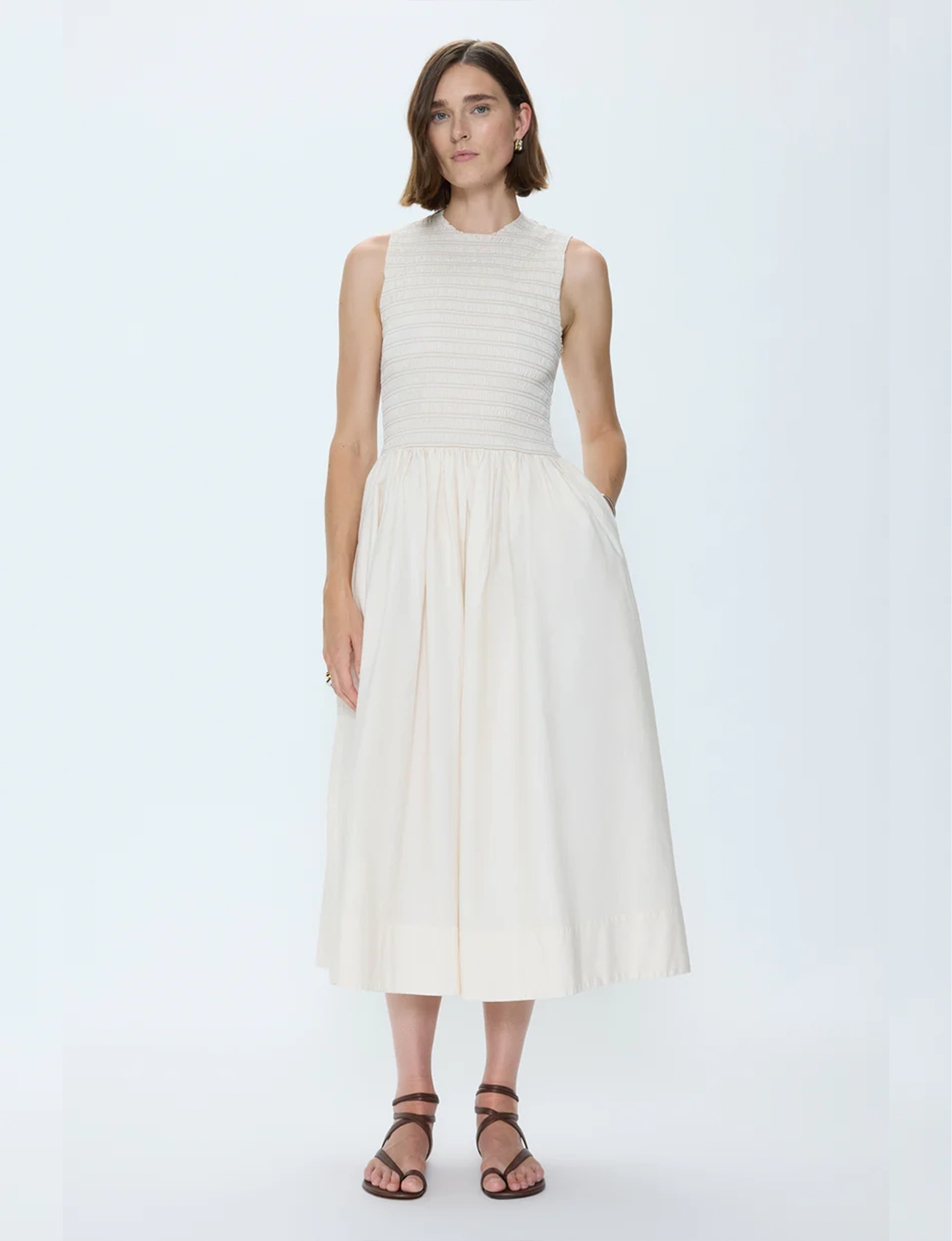 Gladys Dress, Oyster Shell