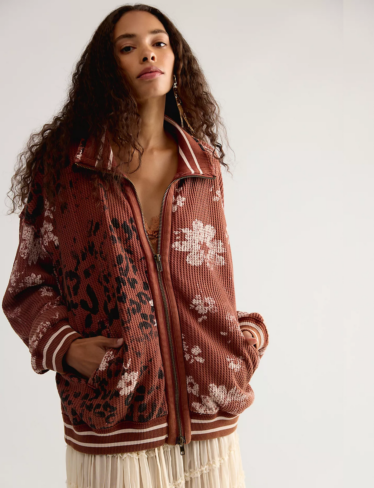 Print Mix Cardi, Whisper Pink/Combo