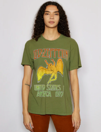 Led Zeppelin USA 1977 Tee, Olive