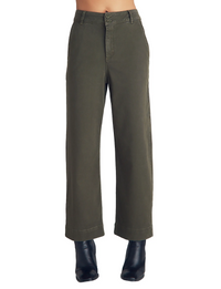 Saige Wide Leg Crop Pant, Forest Army