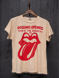 The Rolling Stones Tour of the Americas '75 Tongue Tee, Tea Stained