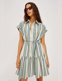 Evaline Dress, Marsala Stripe