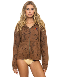 Bandana Zip Hoodie, Cinnamon