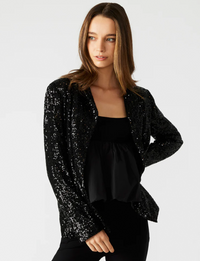 Payton Sequin Blazer, Black