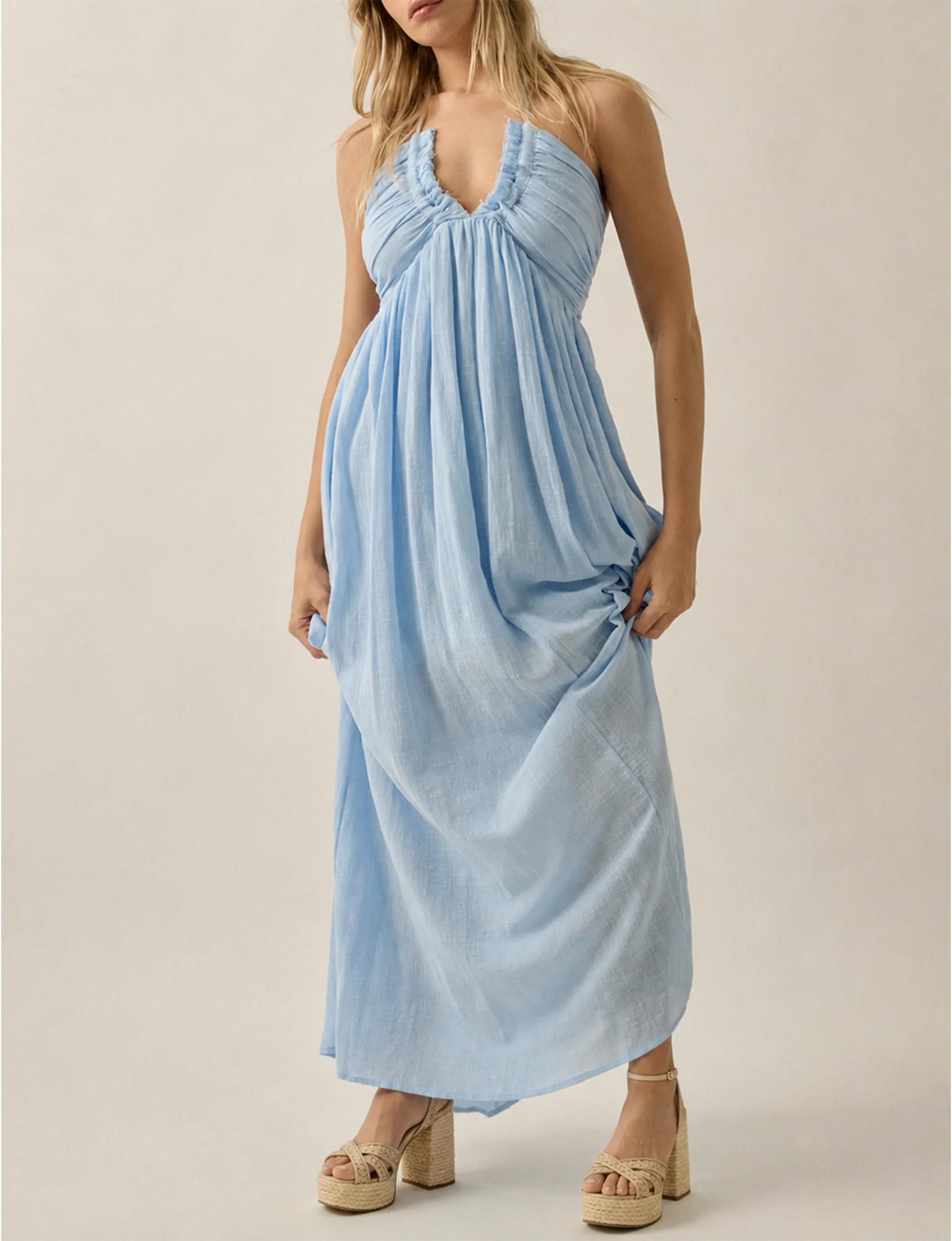Senam Maxi Dress, Chambray
