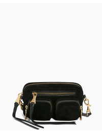 Away We Go Crossbody, Black Suede