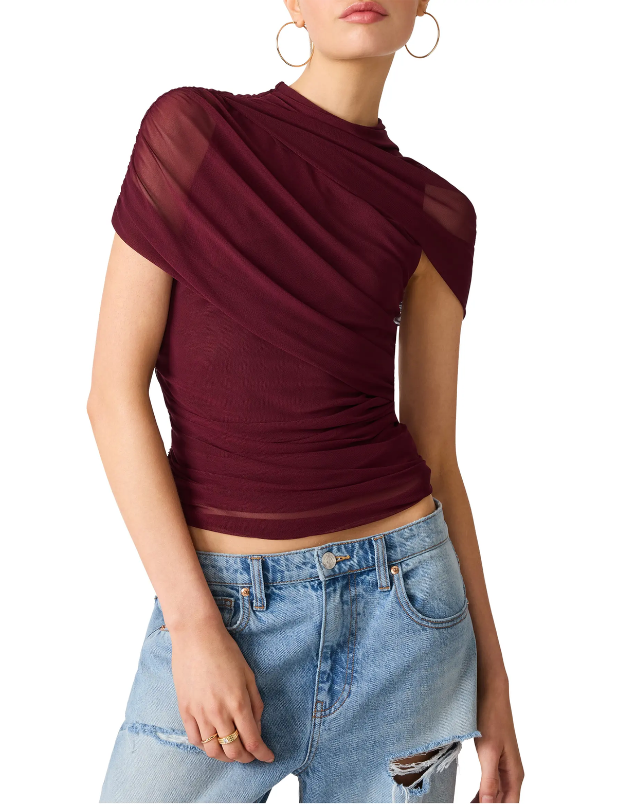 Kerry Mesh Top, Deep Fig