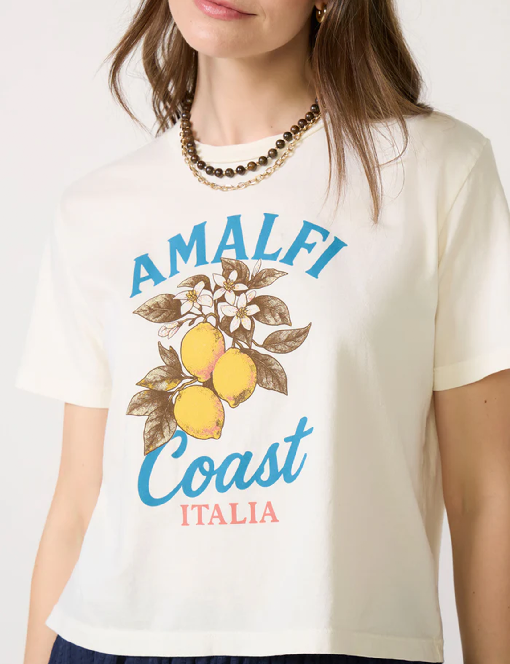 Amalfi Coast Italia Everyday Tee, Off White