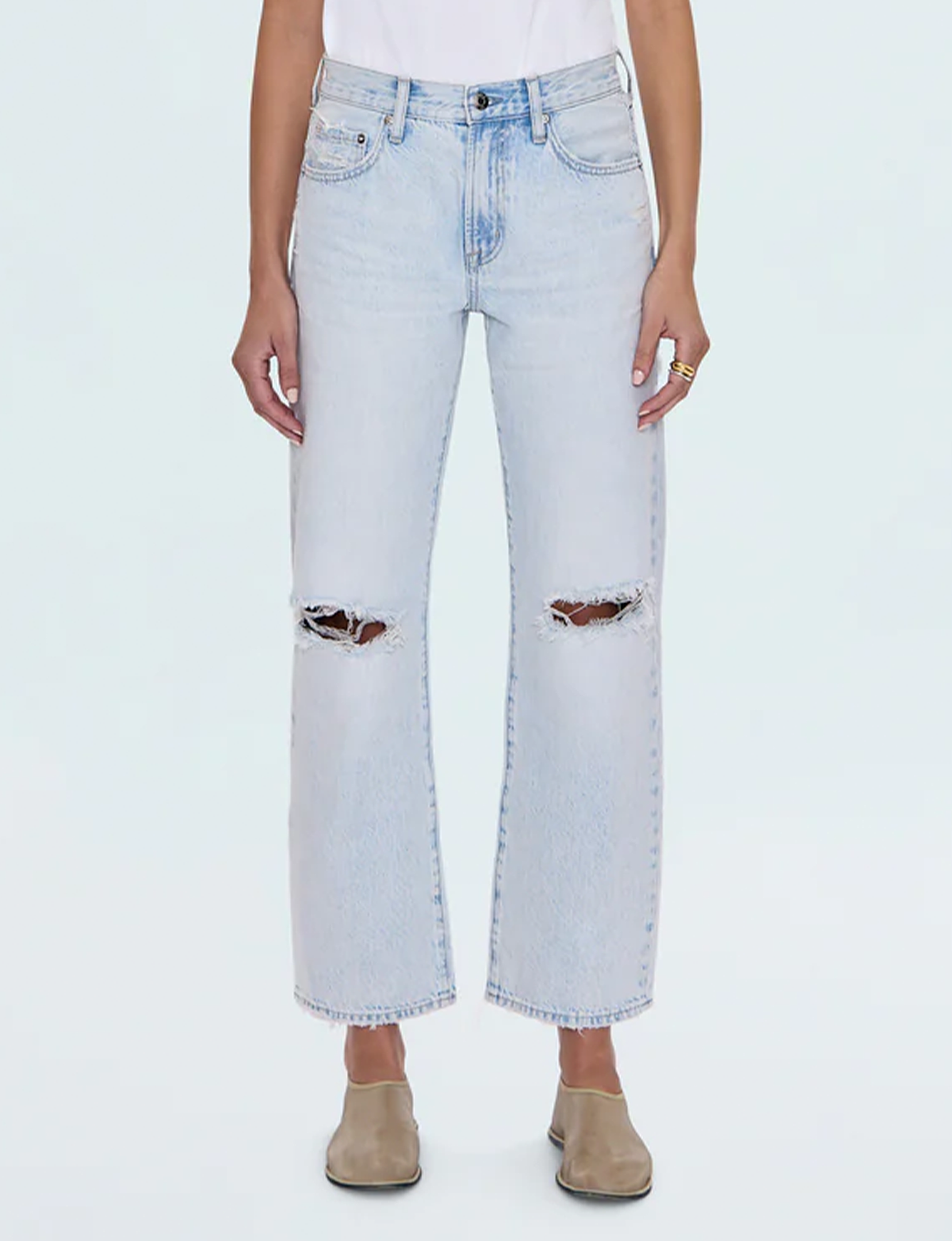 Lexi Relaxed Straight Jeans, Solstice Distressed