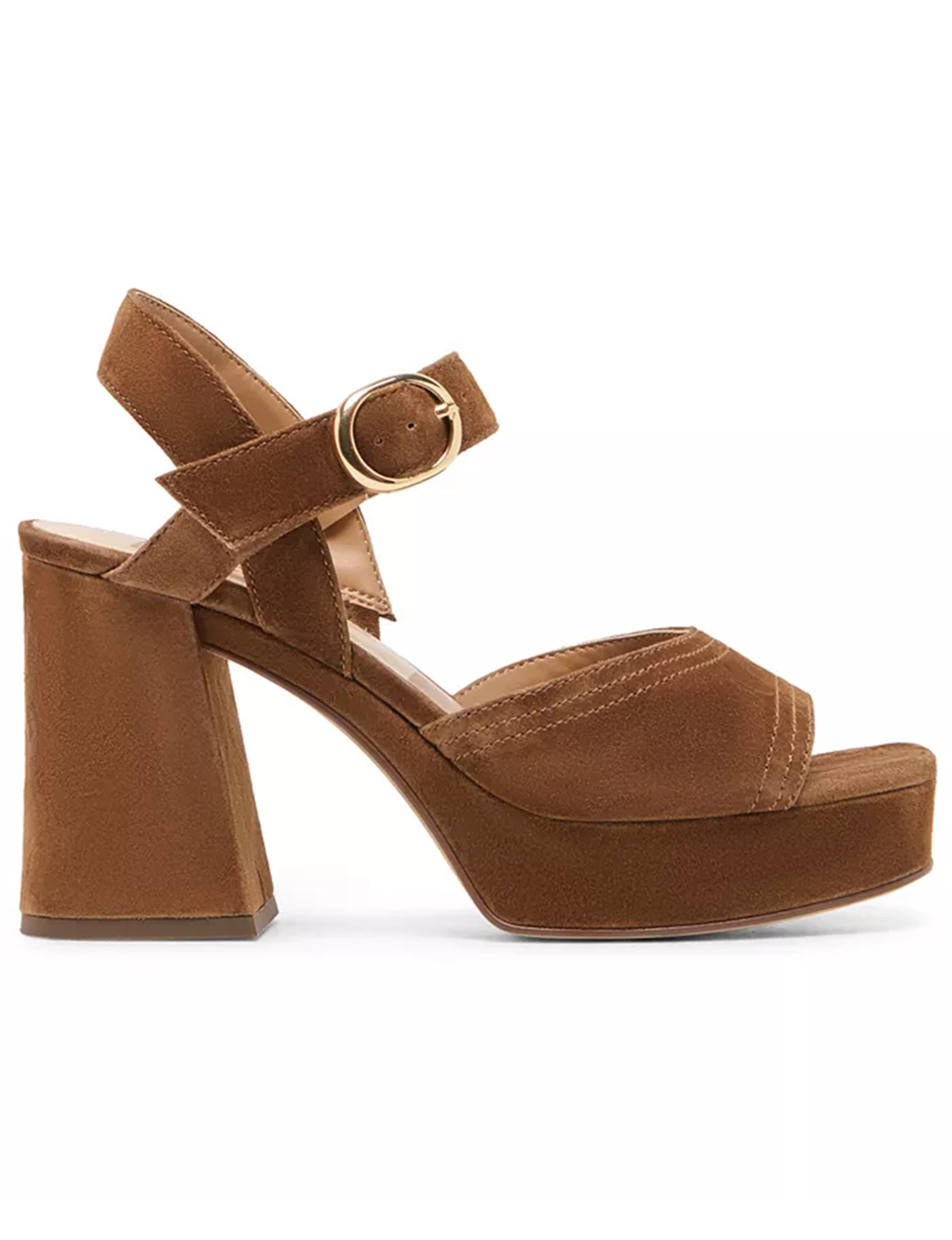 Fatima Platform Heel, Cocoa Suede