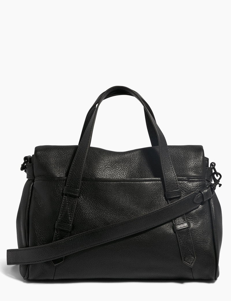 Bali Double Entry Satchel, Shiny Black