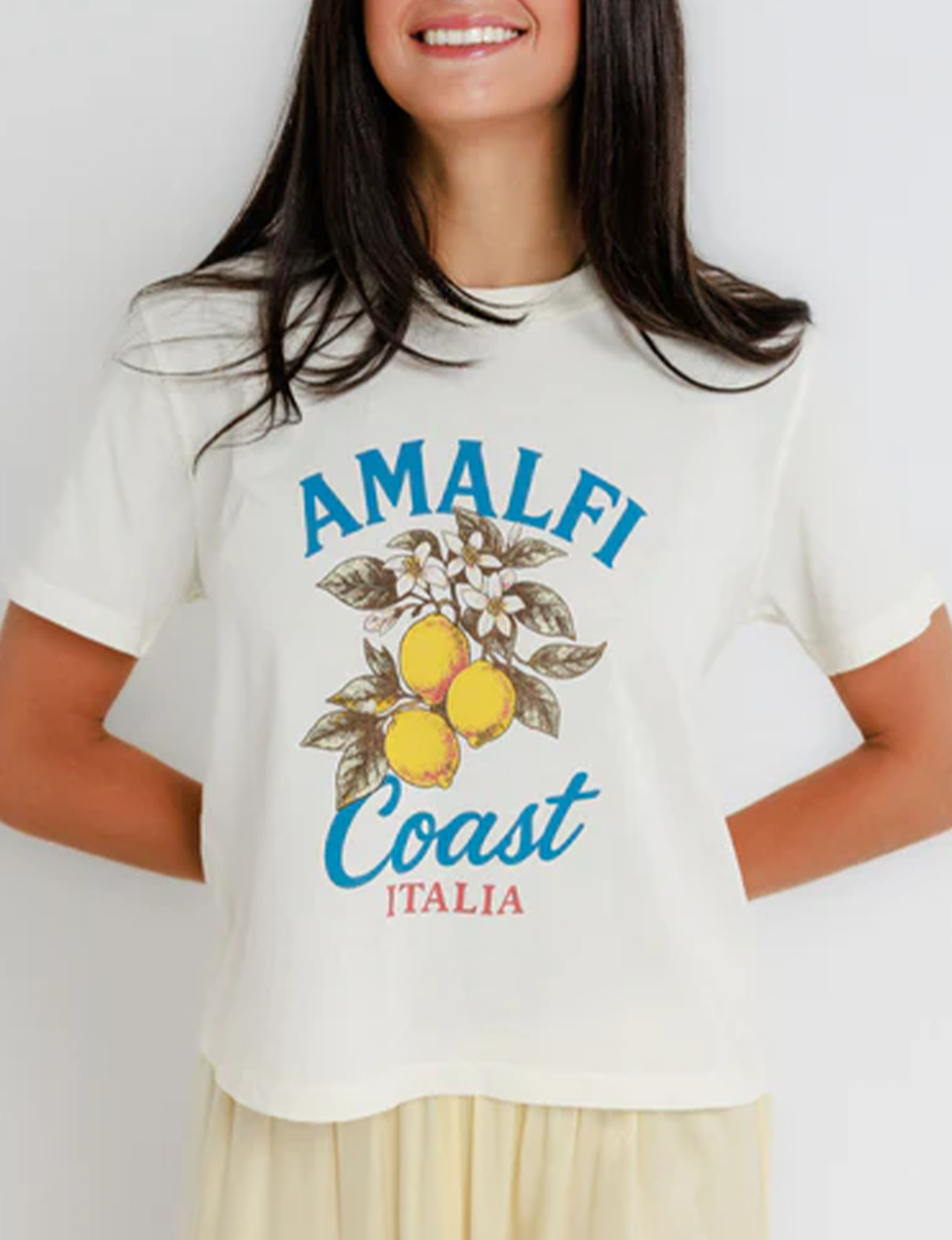 Amalfi Coast Italia Everyday Tee, Off White