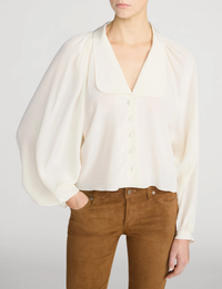 Silk Gala Shirt, Cream