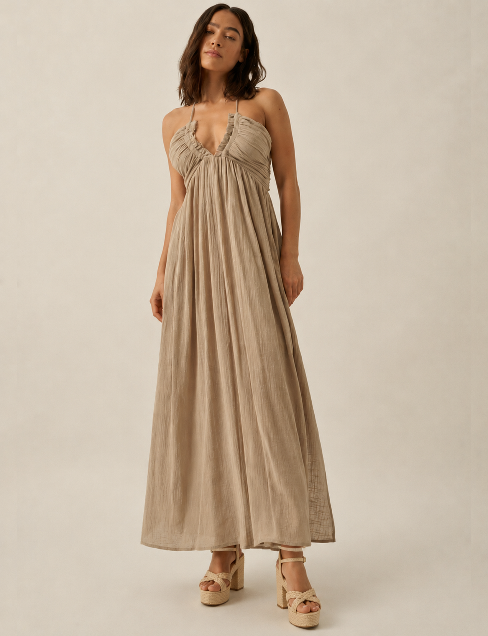 Senam Maxi Dress, Stone