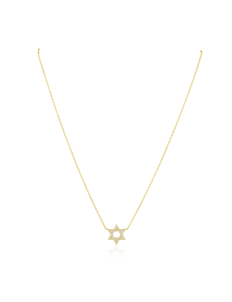 Classic Star Of David Necklace, Gold