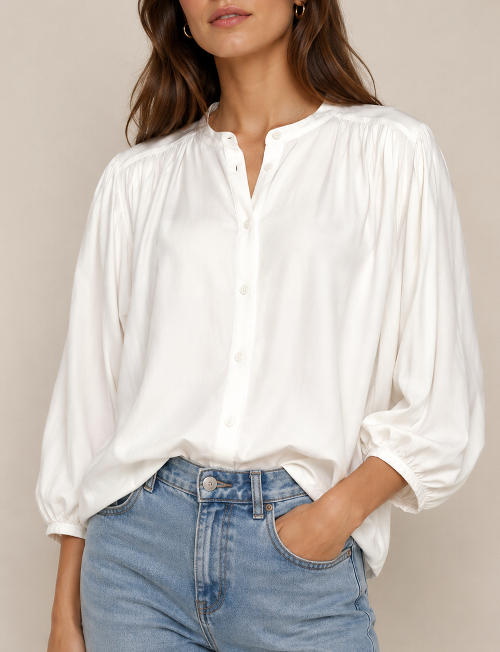 Bella Voile Blouse, White