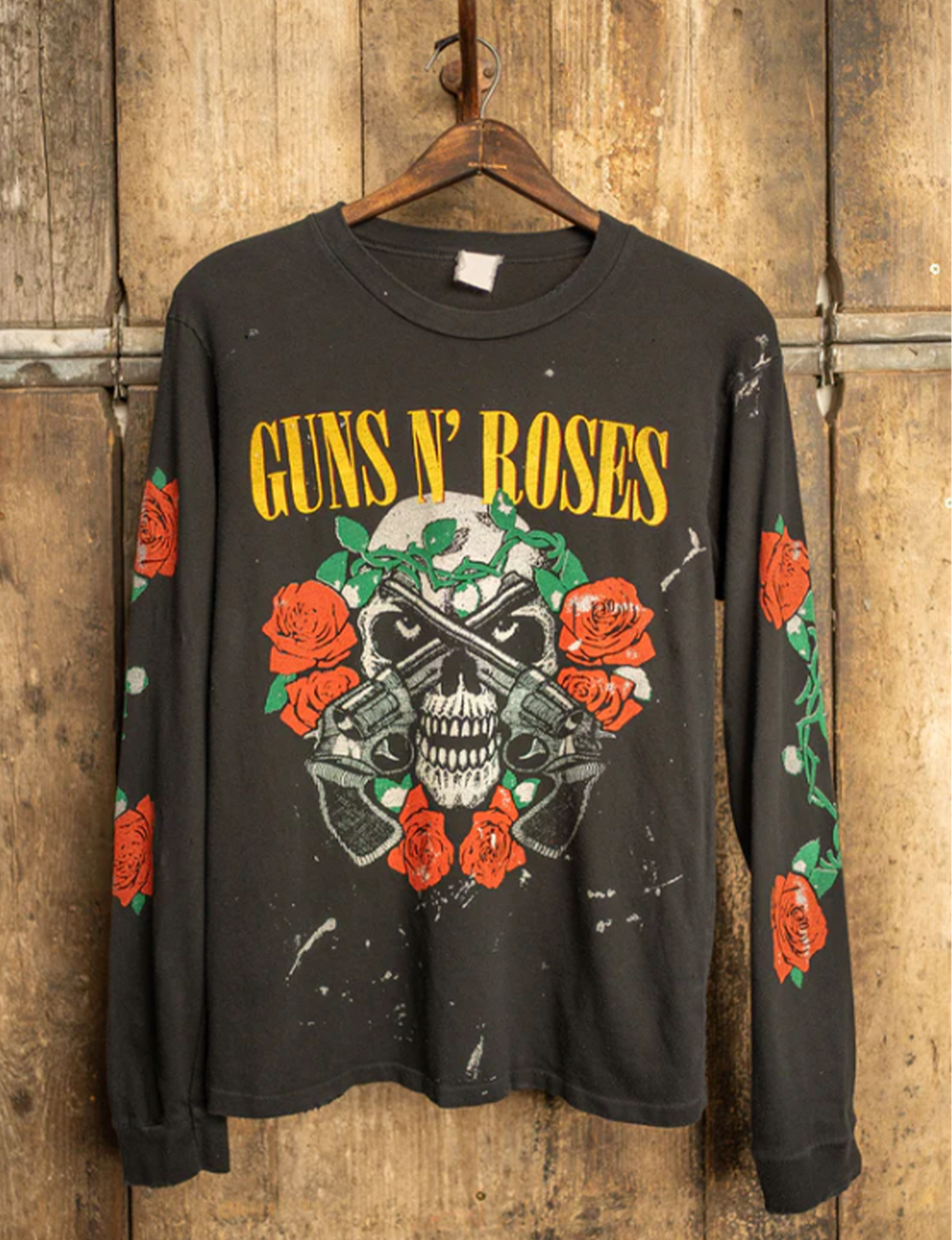 Guns N Roses Skull Crossbone With Longsleeve, Coal Pigment
