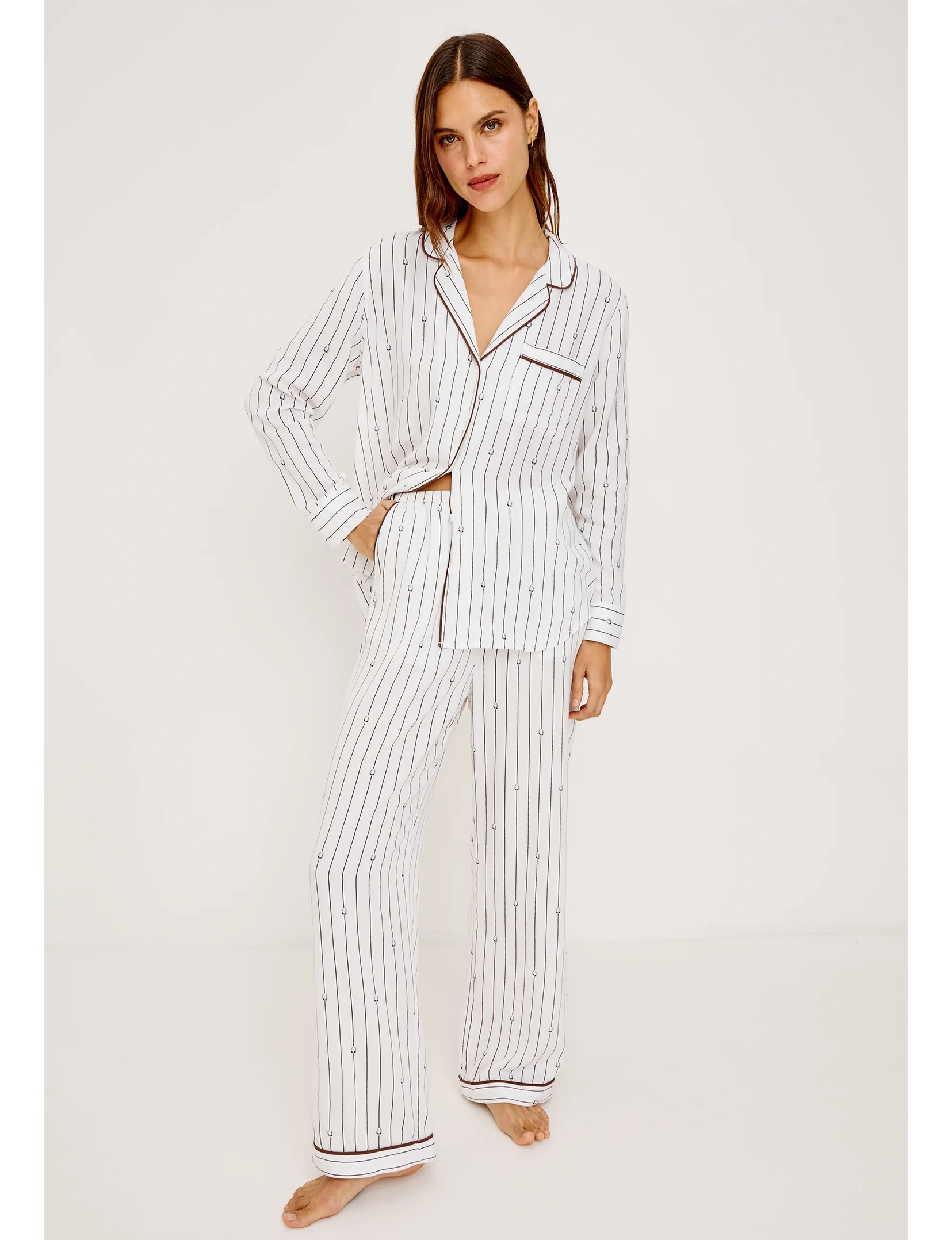 Luna Pajama Set, Striped Lucky Horseshoes