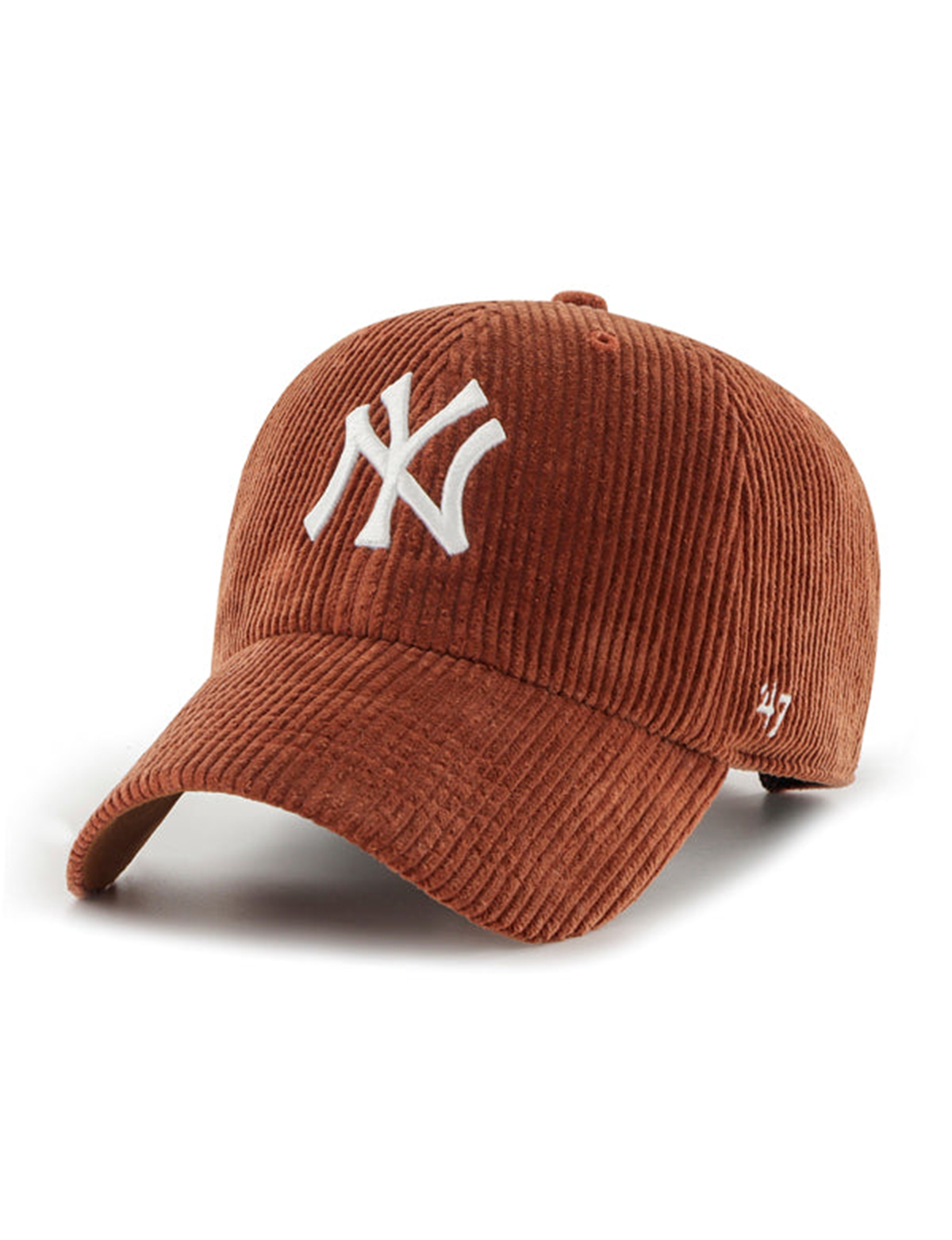 NY Yankees Thick Cord Clean Up Cap, Burnt Orange/White