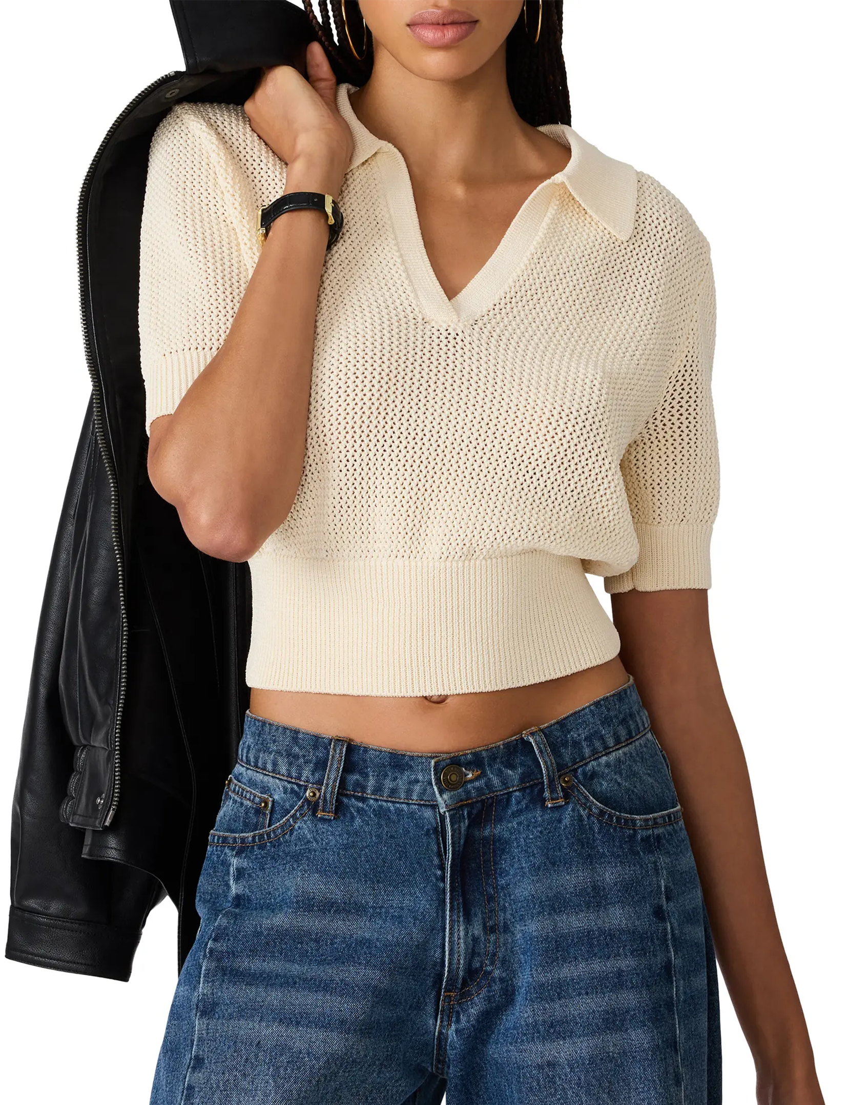 Lark Sweater Top, Cream
