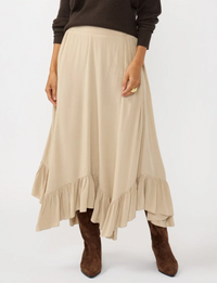 Bohemian Ruffle Skirt, Taupe