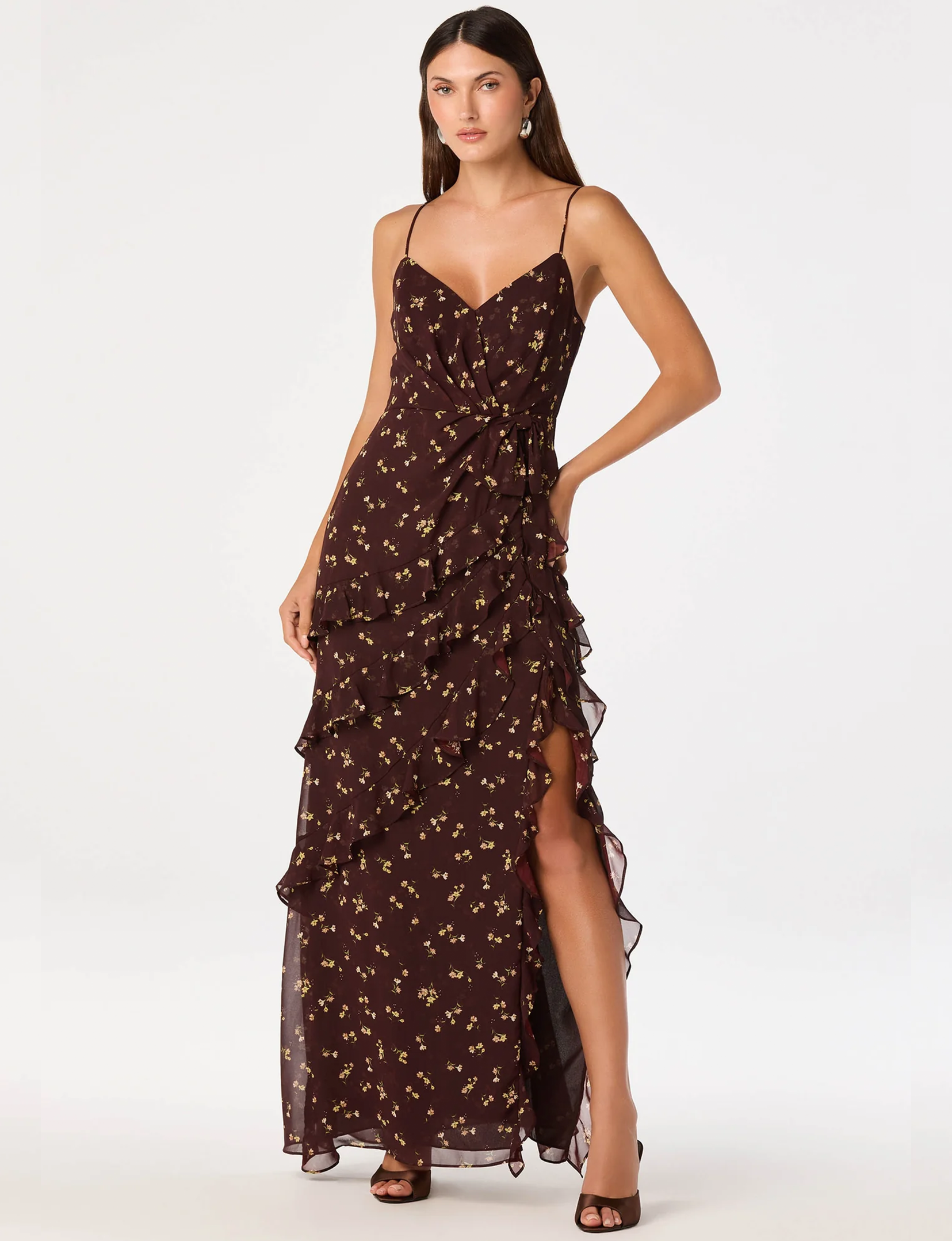 Abriella Dress, Brown/Floral