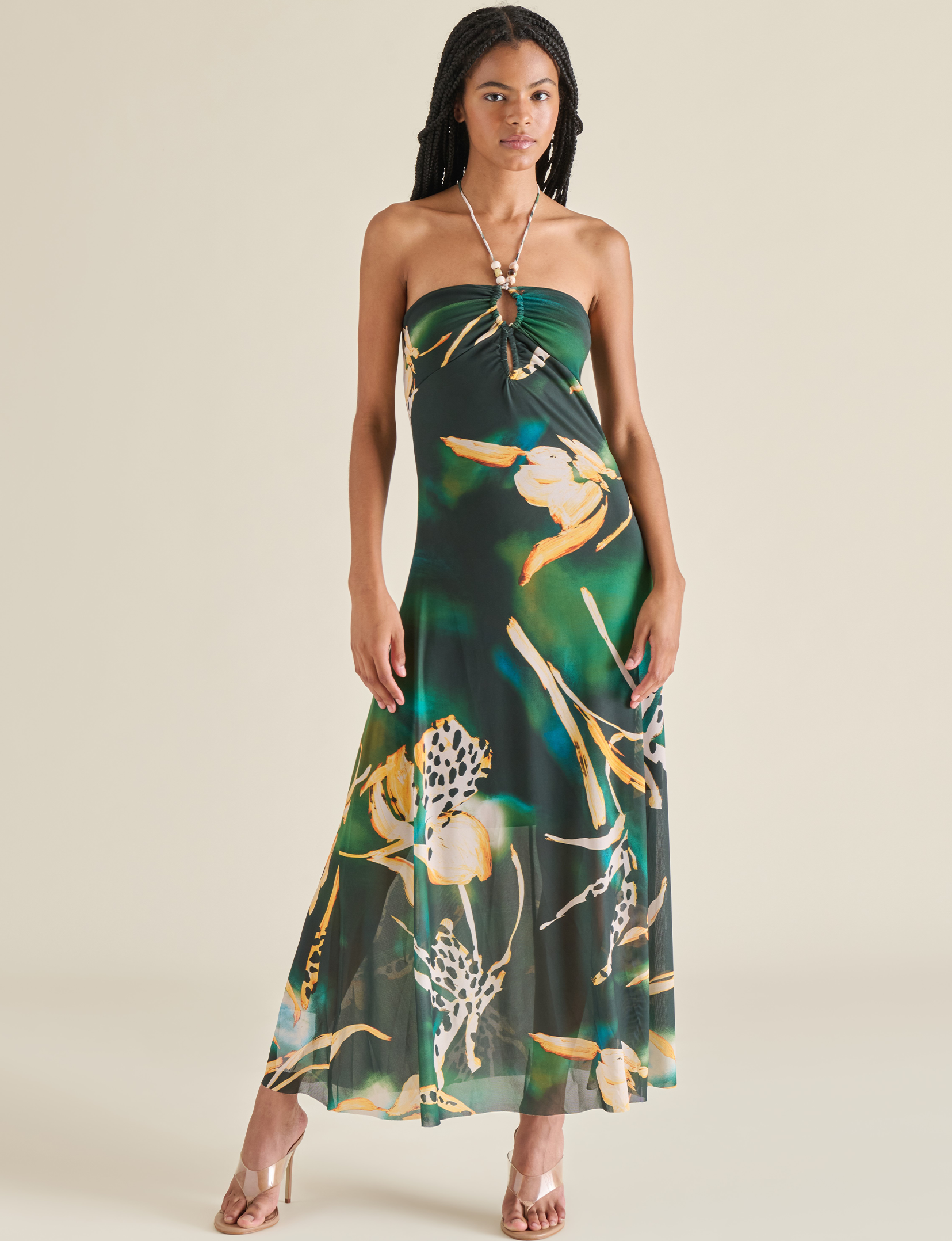 Strada Dress, Golden Palm