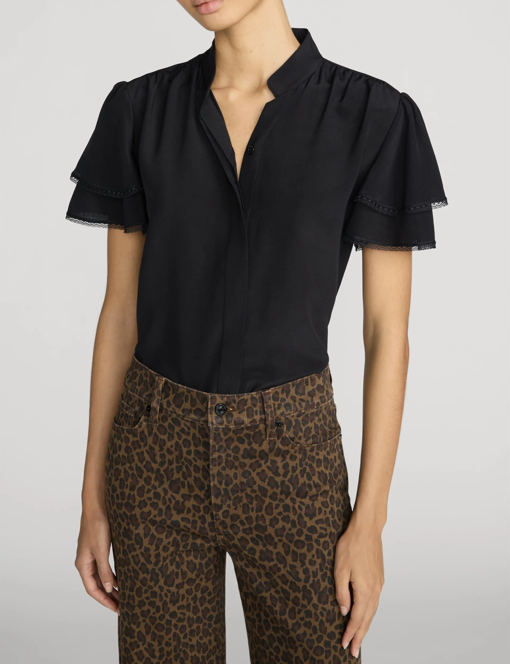Silk Arcadia Top, Black