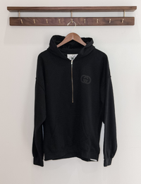YMB GG Half Zip Hoodie, Black