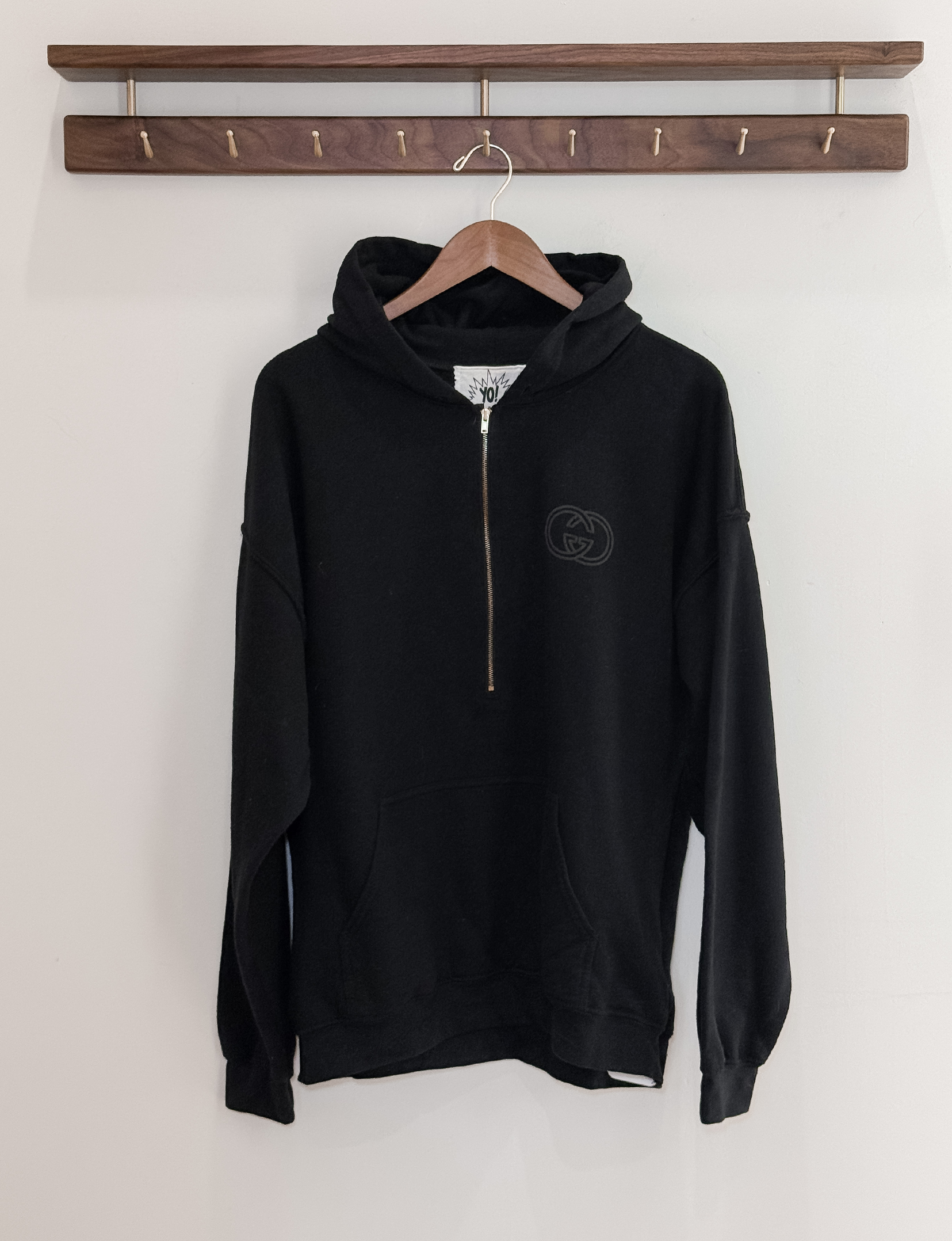 YMB GG Half Zip Hoodie, Black