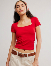 Sunfade Clean Lines Baby Tee, Salsa