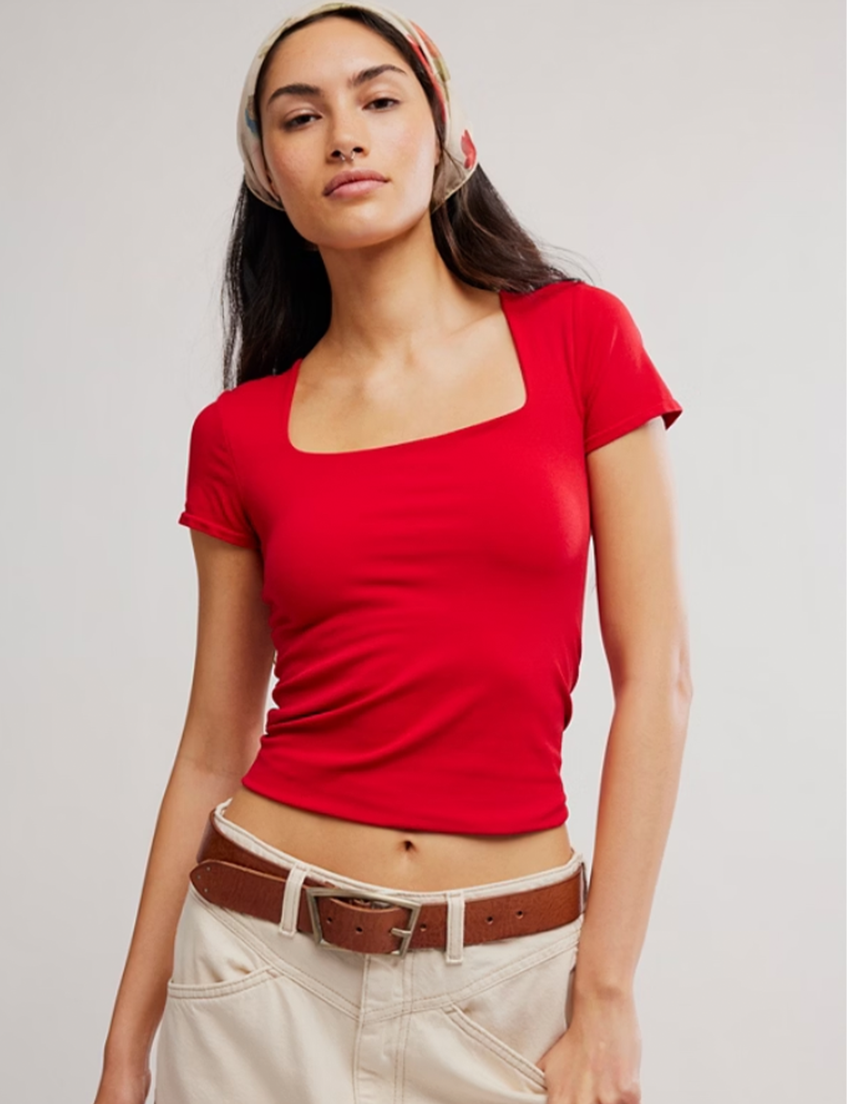 Sunfade Clean Lines Baby Tee, Salsa