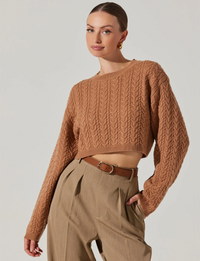 Jorah Cropped Sweater, Camel