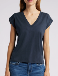 Easy V-Neck Tee, Navy