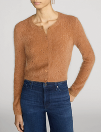 Cashmere Air Teddy Cardi, Camel