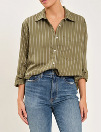 The Boyfriend Shirt, Grass/Ivory Stripe