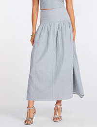 Sorrento Maxi Skirt, Embroidered Stripe