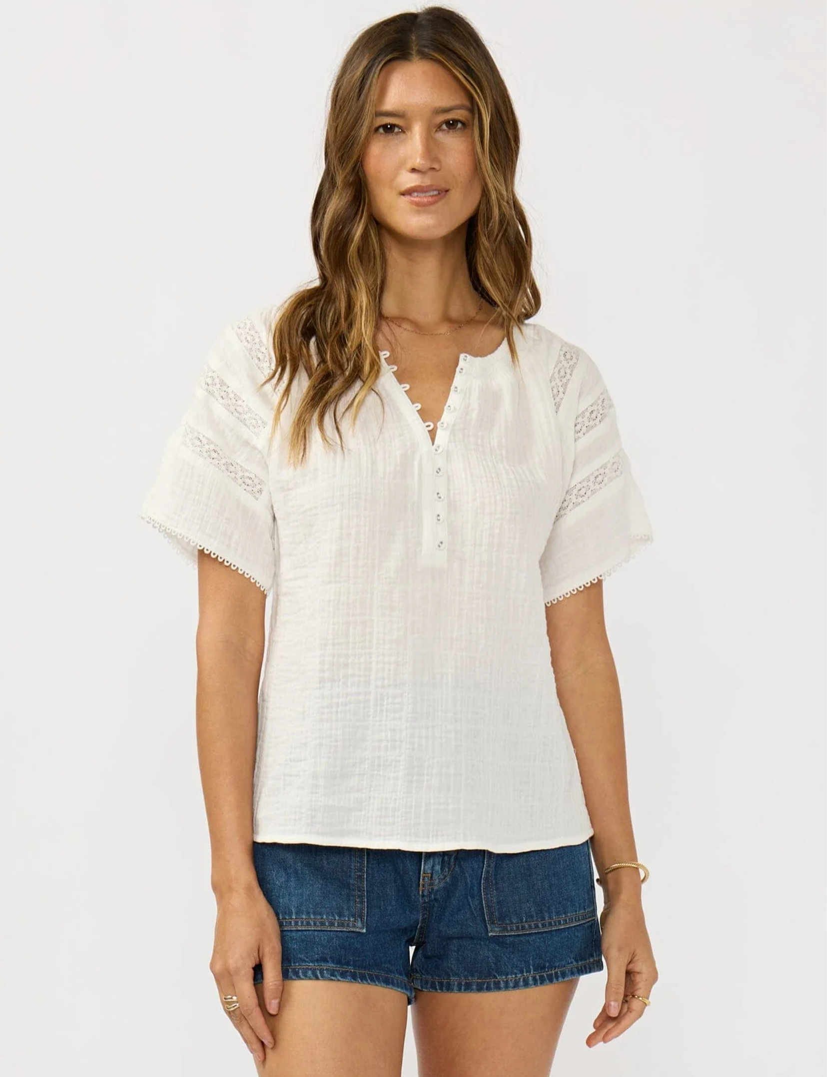 Tiana Gauze Top, Off White