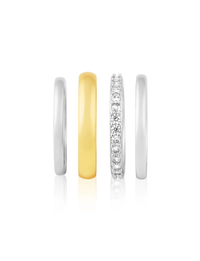 Faye Stacked Ring Set, Silver/Gold